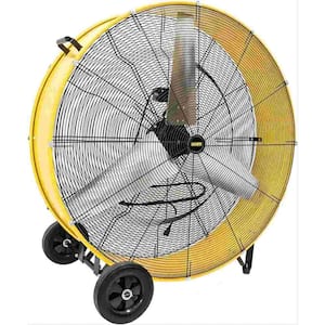 26800 CFM 42 in. Industrial Drum Fan in yellow, High Velocity Powerful Heavy Duty Barrel Fan, Move Much Air