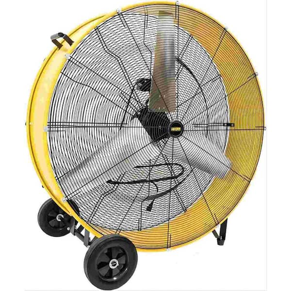 Deeshe 26800 CFM 42 in. Industrial Drum Fan in yellow, High Velocity Powerful Heavy Duty Barrel Fan, Move Much Air
