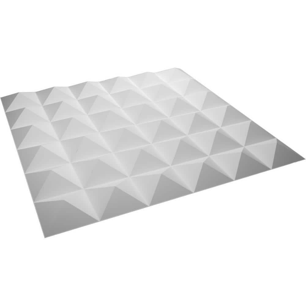 White Textured 3D PVC Decorative Wall Panel, 19.63" x 19.63"
