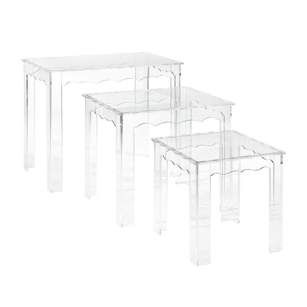 Cliffwood Nesting Small 14 in. Clear Square Acrylic Accent Table HD231025597 The Home Depot