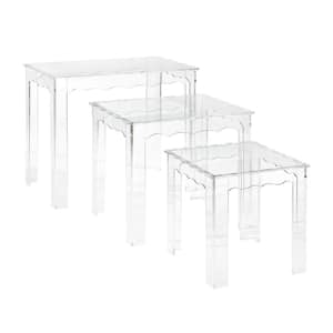 Cliffwood Nesting Small 14 in. Clear Square Acrylic Accent Table