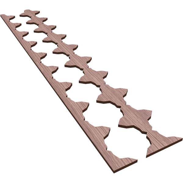 Ekena Millwork Pandora 47 in. H x 0.375 in. W Slatwall Panels in Walnut 17-Pack