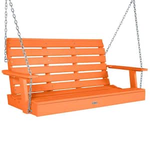Riverside 4ft. 2-Person Citrus Orange Recycled Plastic Porch Swing