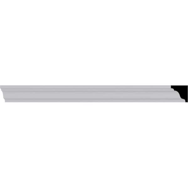 Ekena Millwork 3/4 in. H x 3/4 in. P x 94-1/2 in. L (1 in. Repeat) Polyurethane Hillsborough Traditional Smooth Crown Moulding (2-Pack)