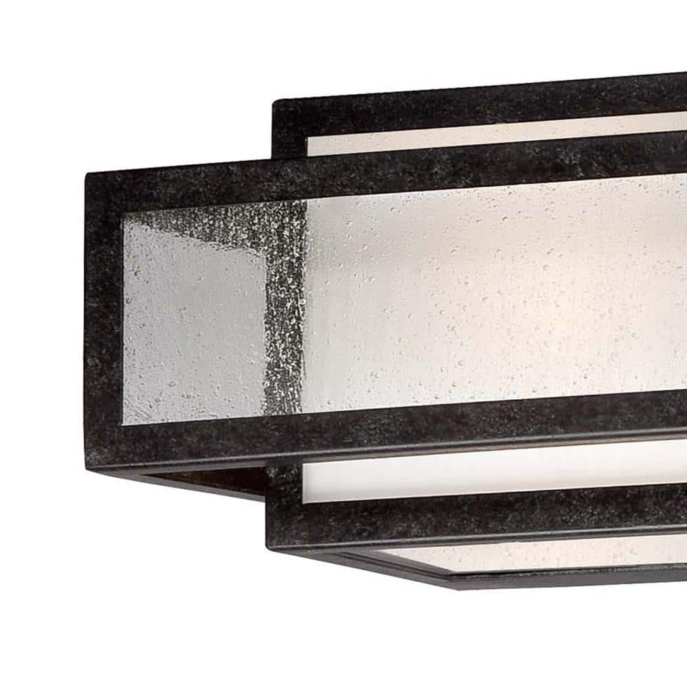 Camden Square Aged Charcoal 3-Light Bathroom Vanity with Seeded Glass