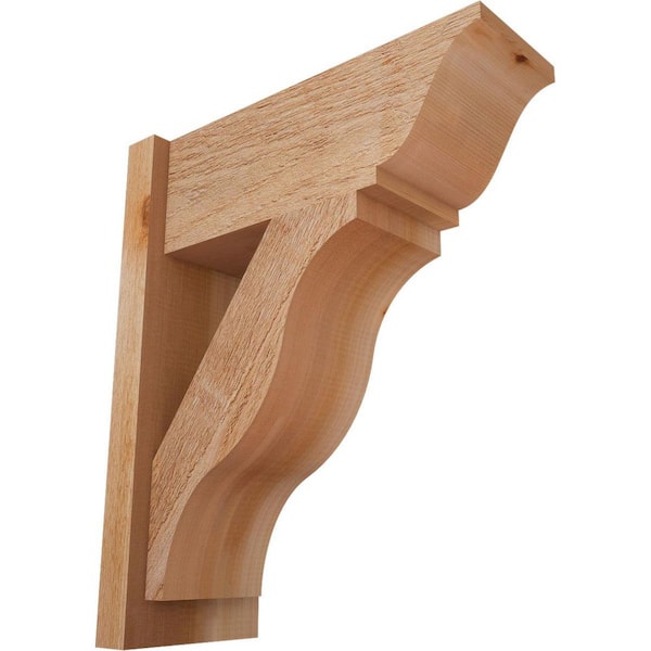 Ekena Millwork 8 in. x 24 in. x 20 in. Western Red Cedar Fuston Traditional Rough Sawn Outlooker