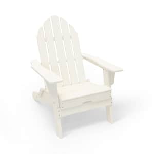 Balboa White Folding Patio Plastic Adirondack Chair