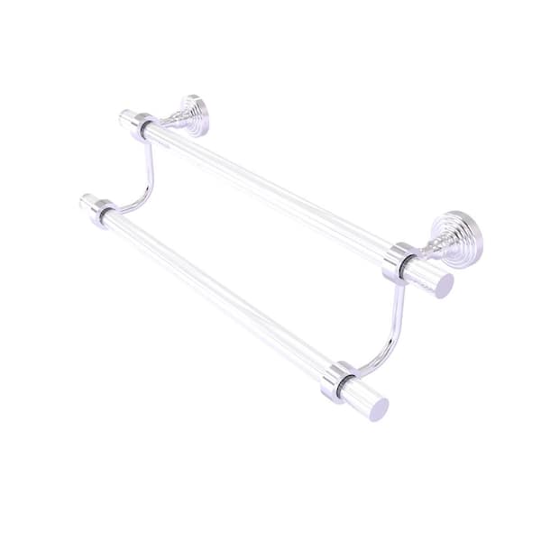 Allied Brass Pacific Grove Collection 18 in. Wall Mounted Double Towel Bar in Satin Chrome