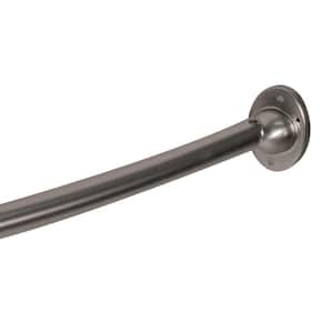Curved Adjustable 55 in. - 72 in. Shower Rod in Satin Nickel