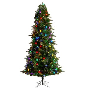7.5 ft. Montana Mountain Fir Artificial Christmas Tree with 710 Multi-Color LED Lights and Bendable Branches