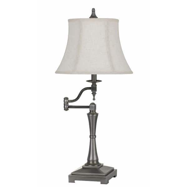 Cal Lighting 31 In Antique Silver, 3 Way Table Lamps Home Depot