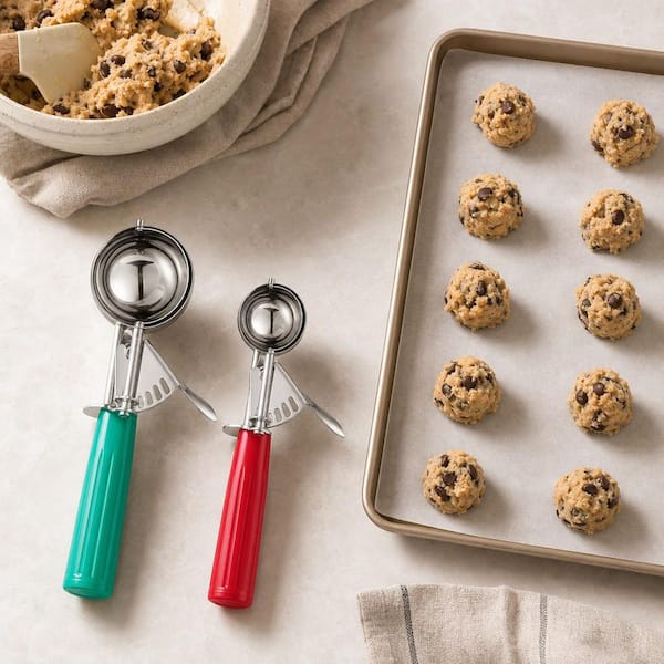 Numhew 3-Piece 18/8 Stainless Steel Cookie Scoop Set Multi-Colored