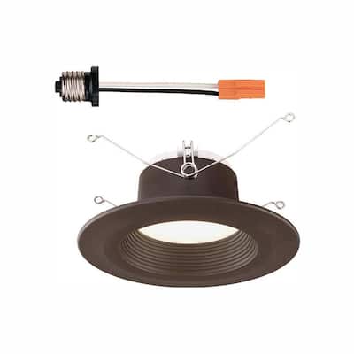 5 in./6 in. 3000K Soft White Integrated LED Recessed CEC-T20 Baffle Trim in Bronze