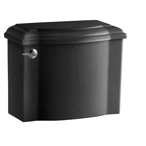 KOHLER Devonshire 1.28 GPF Single Flush Toilet Tank Only with AquaPiston Flush Technology in Black Black
