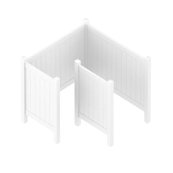 Barrette Outdoor Living 6.4 ft. x 6.4 ft. White Vinyl Fence Panel Outdoor Changing Room