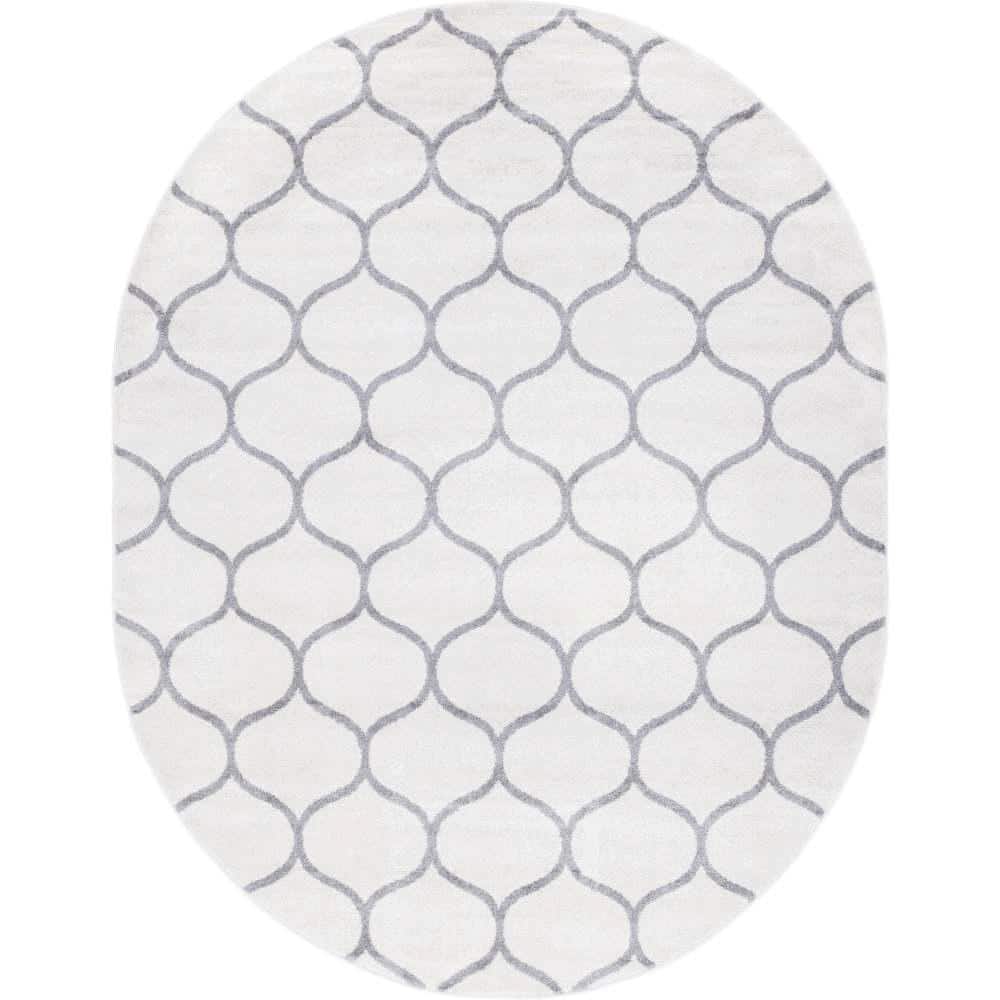 Trellis Frieze Rounded Ivory 7 ft. 10 in. x 10 ft. Area Rug price history on PriceWatchPro