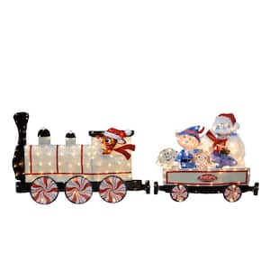 80 in. Long Pre-Lit LED 2D Yard Art (2-Piece Train Set)