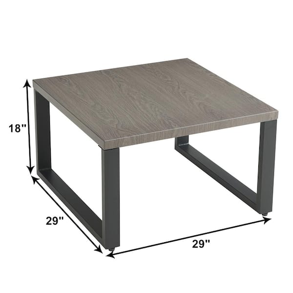 U-shaped square coffee table patio side table Gray