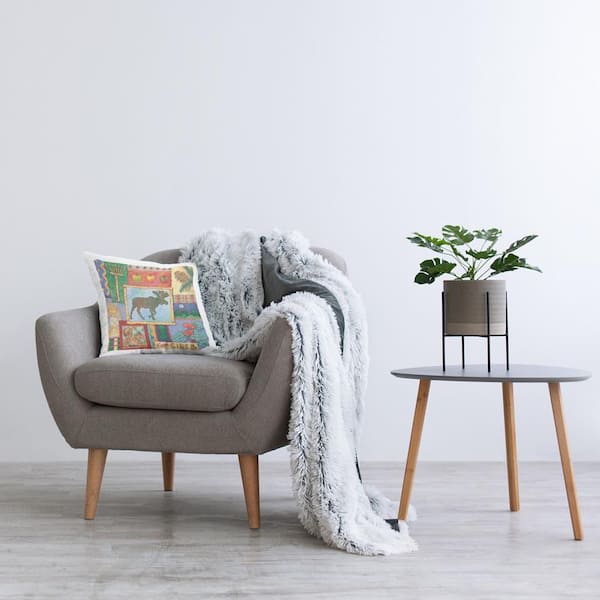 Stupell Industries Autumn Cabin Collage Multi-Color Abstract Polyester 18 in. x 18 in. Throw Pillow