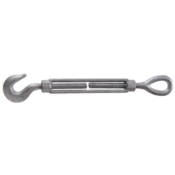 The Hillman Group 3/4-10 x 34-3/8 in. Hook and Eye Turnbuckle in Forged Steel with Hot-Dipped Galvanized (1-Pack)