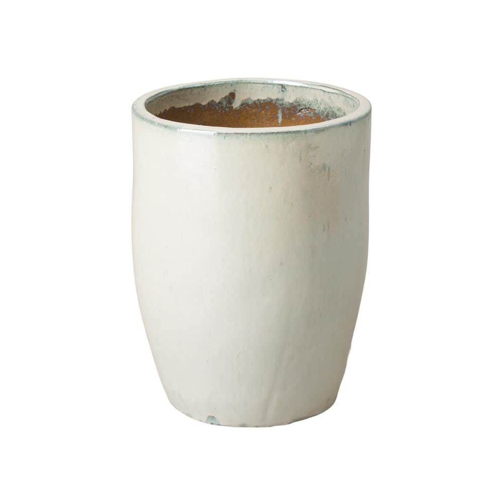 15 in. Pearl White Ceramic Round Planter (15 in. L x 15 in. W x 20 in. H) High-fire treatment with Drainage Hole price history on PriceWatchPro
