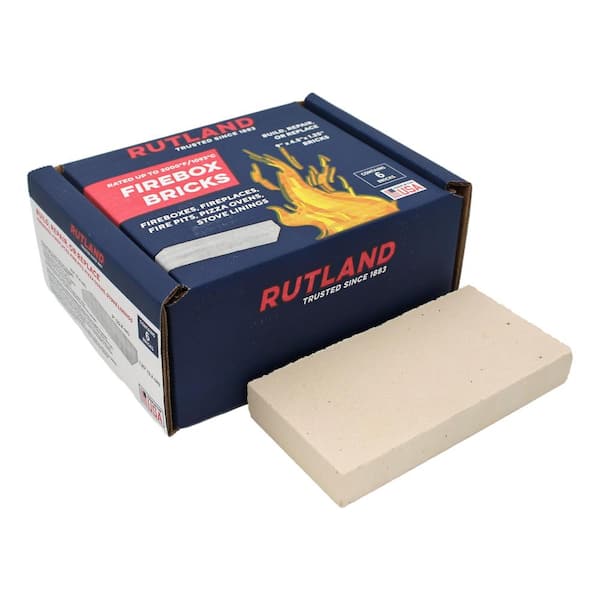 Rutland 4.5 in. x 9 in. x 1.25 in. Fire Brick 2000F (6 per Box)