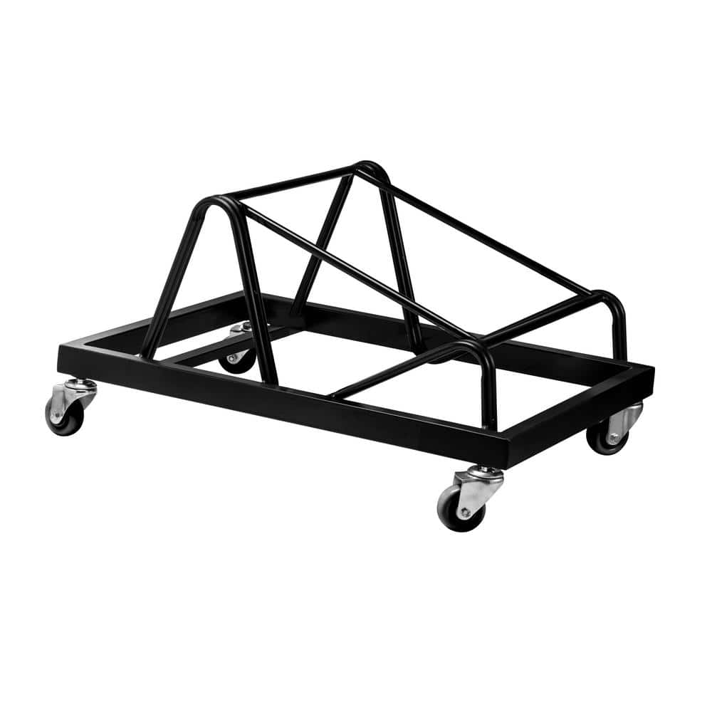  240 lb. Weight Capacity Black Steel Dolly for Compact Stack Chairs