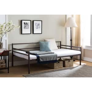 Signature Home Bronze Finish Materials Metal Bed Frame Metal Twin Daybed . Dimensions: 41 in. W x 77 in. L x 28 in. H