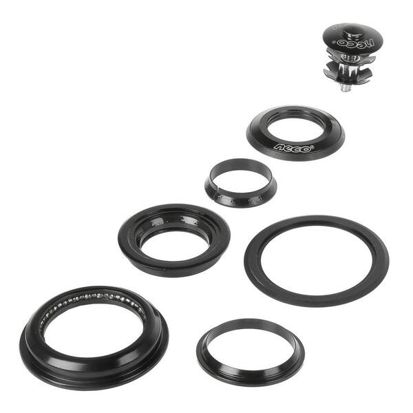 Neco Semi-Integrated Half Cartridge Threadless/Tapered 1.1/8-1.5 Aluminum/Steel Head Set