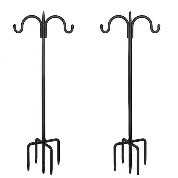 Unbranded 75 in. Black Metal Shepherd Hooks (Set of 2)