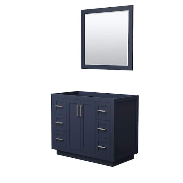 Wyndham Collection Miranda 41.25 in. W x 21.75 in. D Single Bath Vanity Cabinet Only with Mirror in Dark Blue