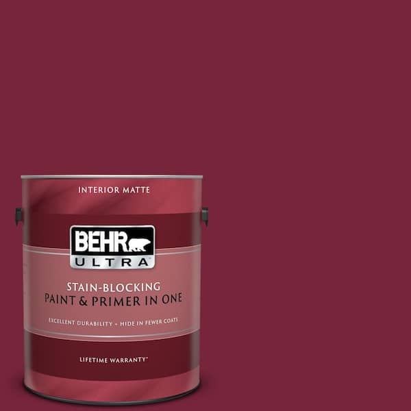 BEHR ULTRA 1 gal. #UL100-4 Cranberry Matte Interior Paint and Primer in One