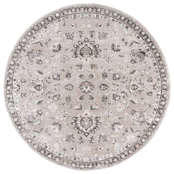 Parker 7 ft. x 7 ft. Gray/Gold Persian Round Rug