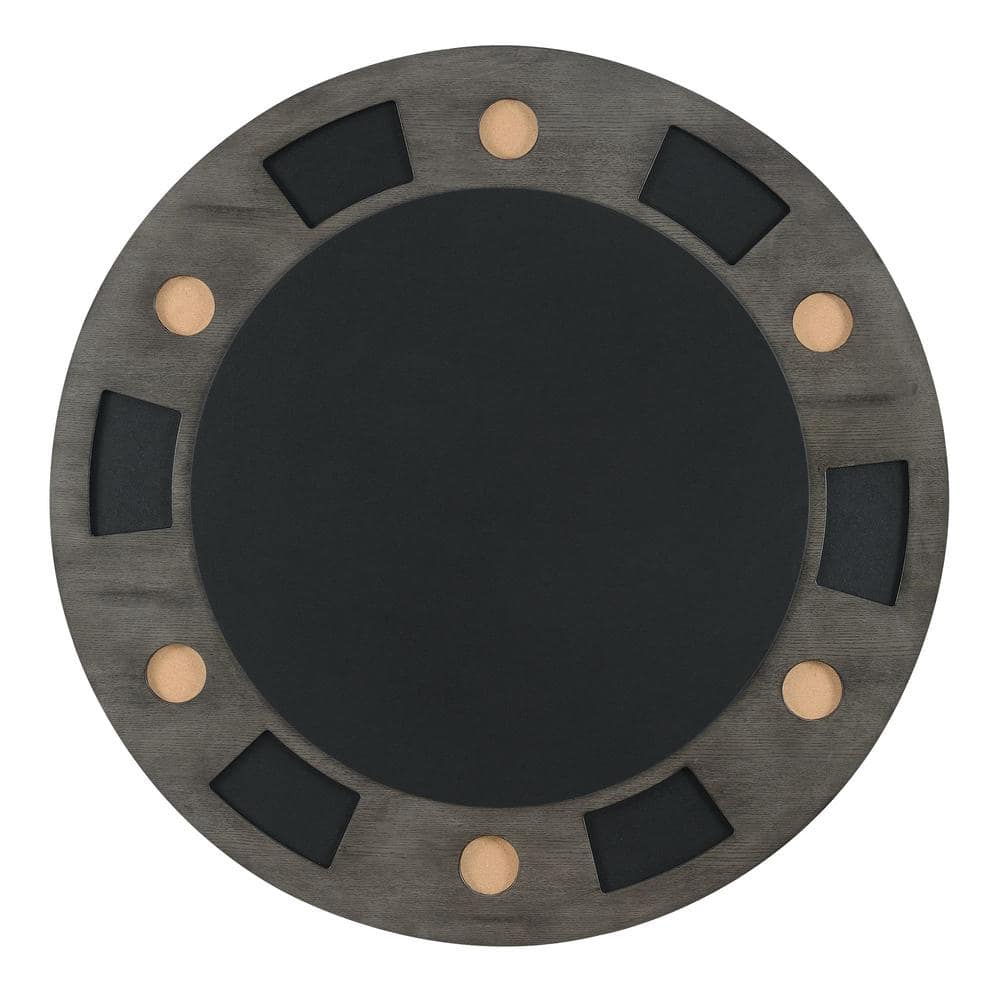 Contemporary Modern 48" Gray Round Game Table with Storage