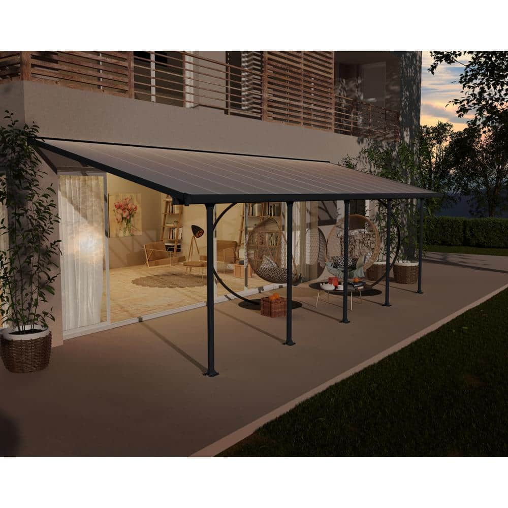 Reviews For CANOPIA By PALRAM Feria 10 Ft. X 28 Ft. Gray/Clear Aluminum ...