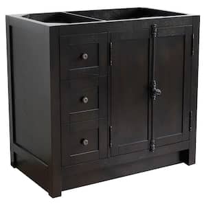 Plantation 36 in. W x 21.5 in. D x 34.5 in. H Bath Vanity Cabinet Only in Brown Ash with Right Side Doors
