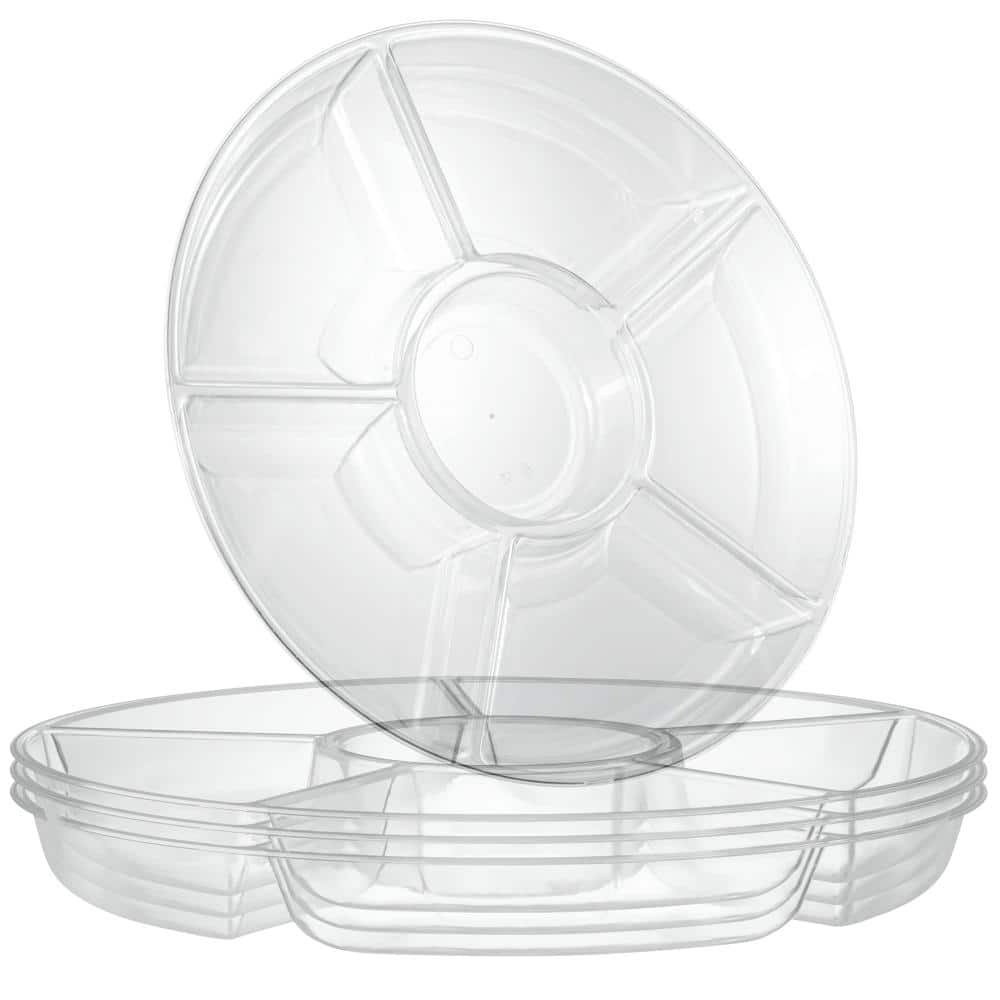 12 in Round Divided Serving Tray Clear 2 Pack price history on PriceWatchPro