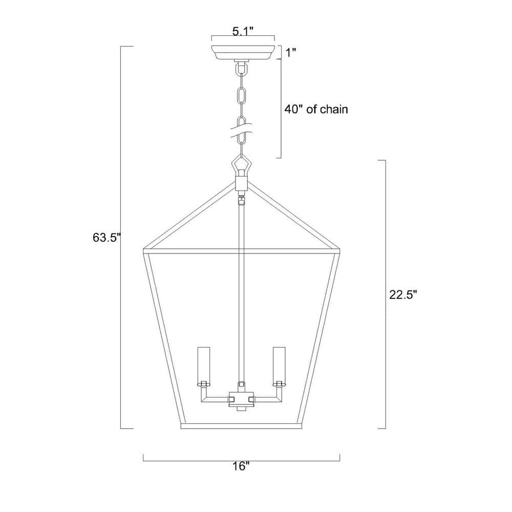 Renzo 63.5'' Matte Black Modern Farmhouse LED Pendant Light