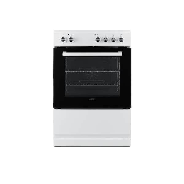 Summit Appliance 24 in. 4 Element Slide-in Electric Range with Convection in White