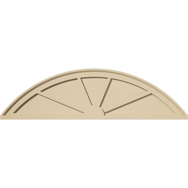46-in. W x 12-1/2-in. H x 2-in. P Segment Arch 4 Spoke Signature Urethane Pediment, Primed Tan