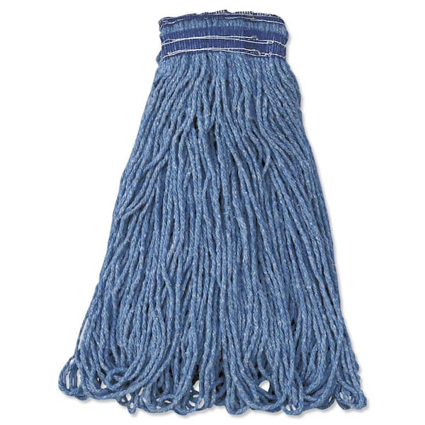 Rubbermaid Commercial Products 24 oz. Blue Universal Headband Cotton/SyntheticMop Head (12-Pack)
