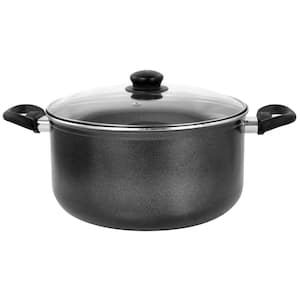 Pallermo 9 Qt Aluminum Dutch Oven with Lid in Charcoal