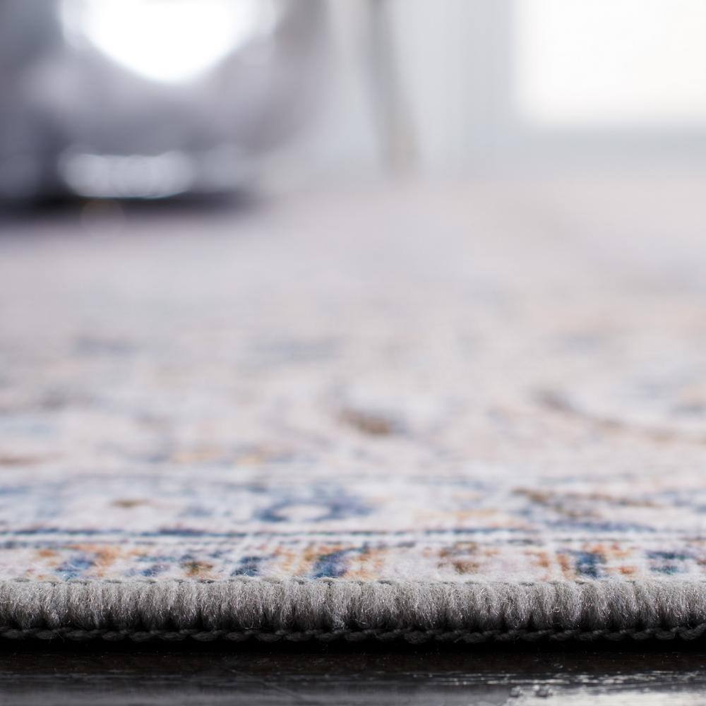 Tucson Blue Synthetic Washable Non-slip Area Rug