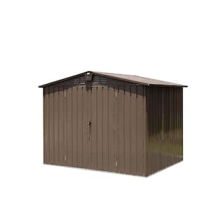 Brown 8.2 ft. W x 6.2 ft. D Metal Shed with Double Lockable Doors and Air Vents (50.84 sq. ft.)