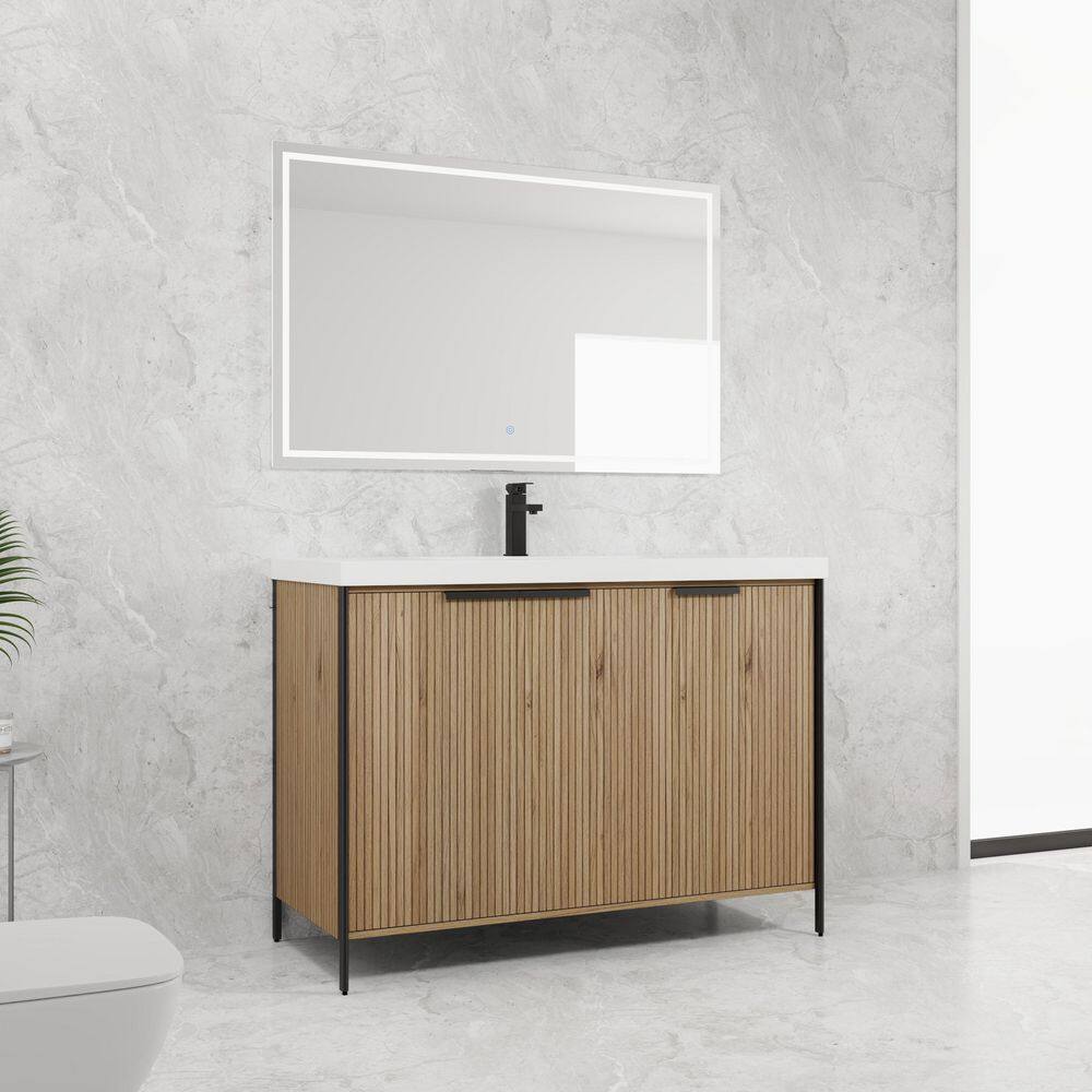48 in. W x 19.5 in. D x 34 in. H Freestanding Bath Vanity Cabinet without Top in Brown, with Soft-Closing Doors price history on PriceWatchPro