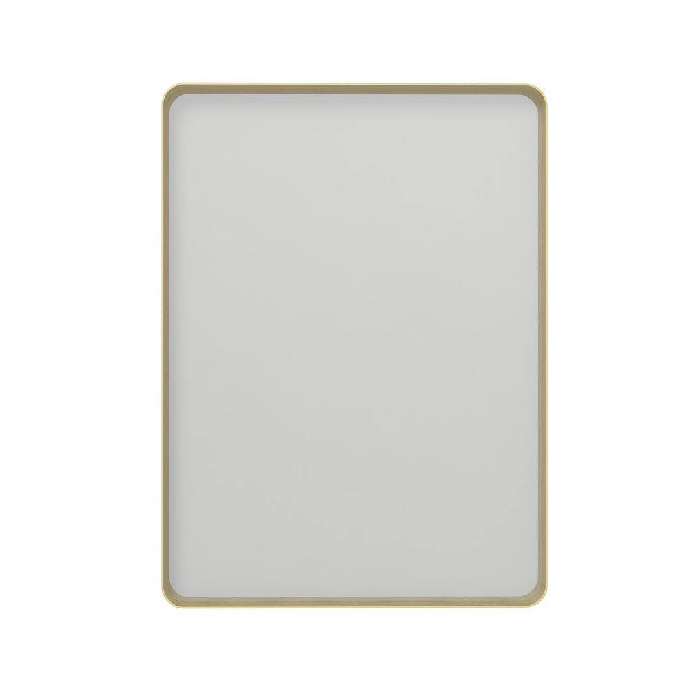 16 in. W x 24 in. H Rectangular Metal Frame and Lightweight Backboard Wall Mount Bathroom Makeup Mirror in Gold price history on PriceWatchPro