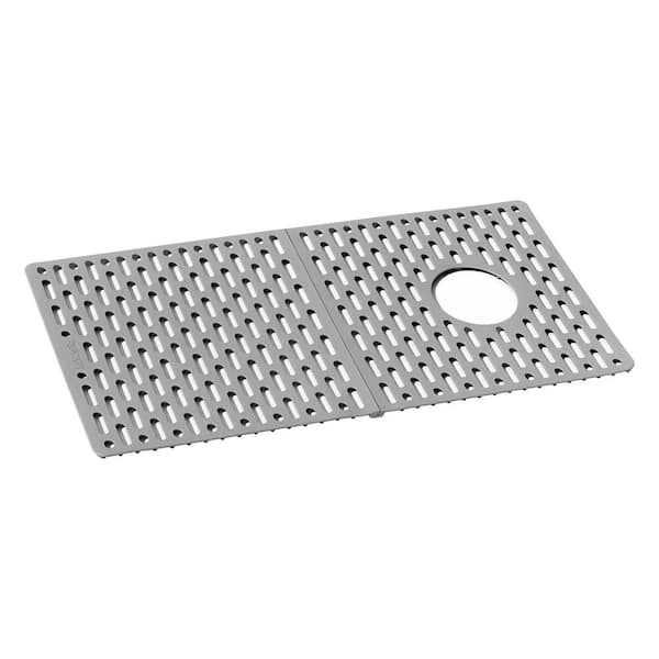 15 in. x 27.5 in. Silicone Sink Bottom grate in Grey