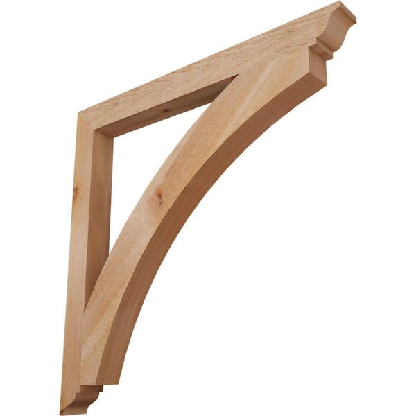 Ekena Millwork 4 in. x 44 in. x 44 in. Western Red Cedar Thorton Traditional Rough Sawn Bracket