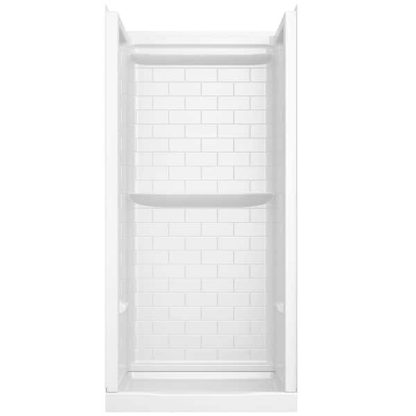 Classic 500 Tile Center Drain 36 in. L x 36 in. W x 71.88 in. H Alcove Shower Kit with Shower Wall and Shower Pan