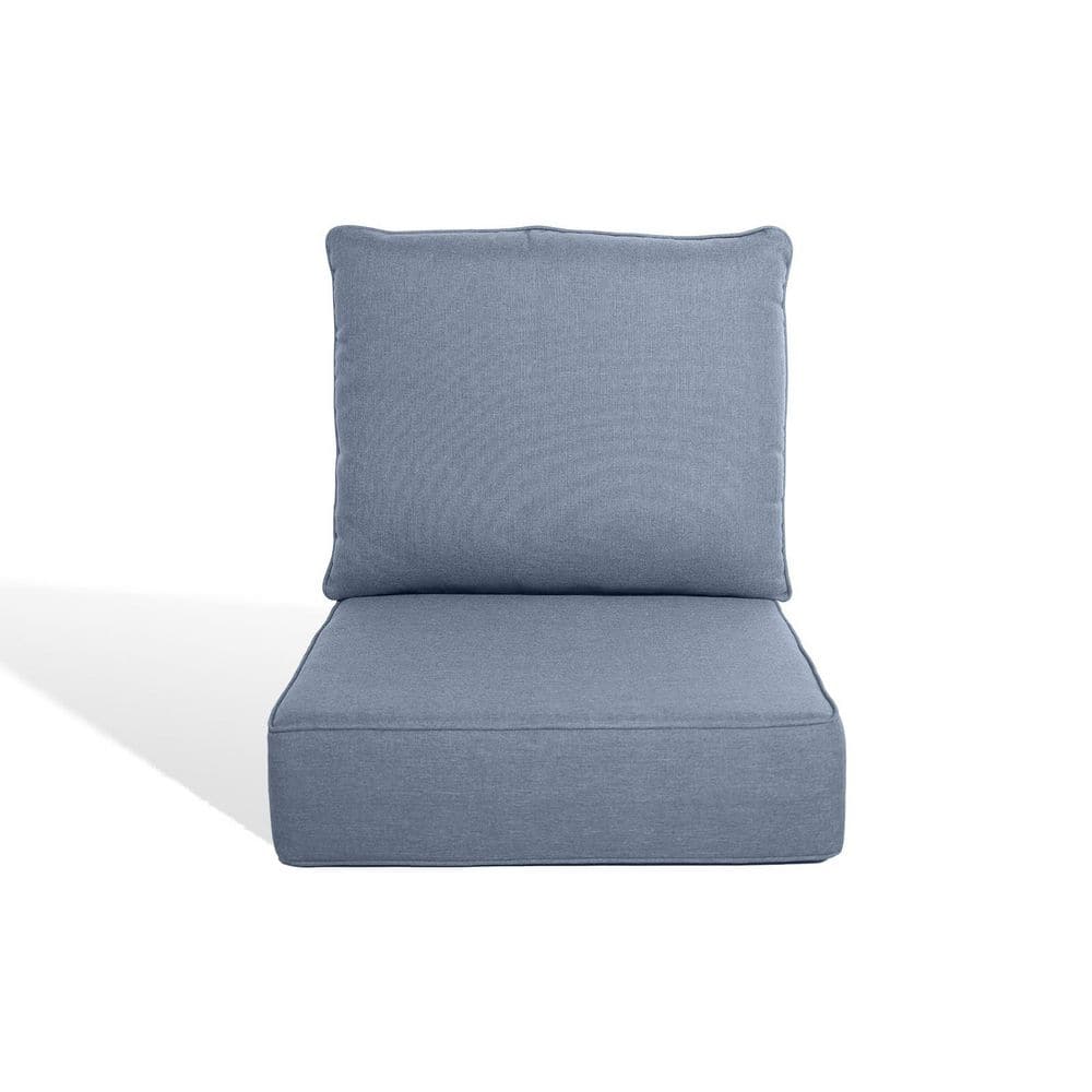 PlushCore 24 in. x 24 in. x 6 in. 2-Piece Deep Seating Outdoor Couch Thick Cushion Set in Baby Blue (1-Set) price history on PriceWatchPro